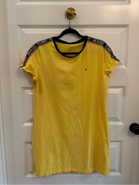 Tommy Hilfiger Yellow T-Shirt Dress 90s Vintage Y2K Retro Large